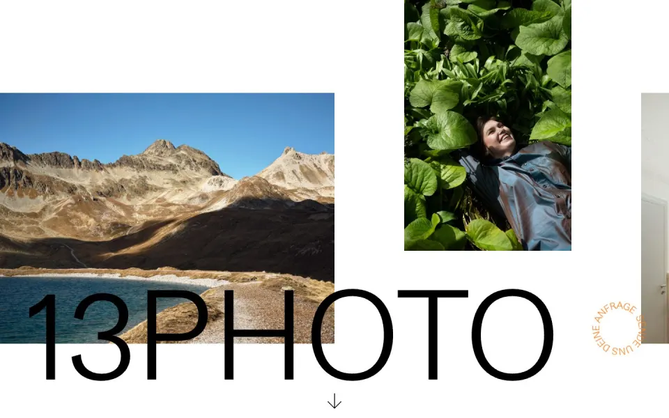 13PHOTO website, desktop homepage