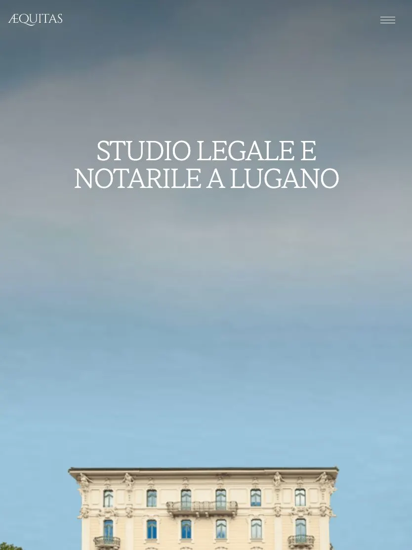 Aequitas website, tablet screenshot