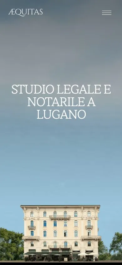 Aequitas website, mobile screenshot