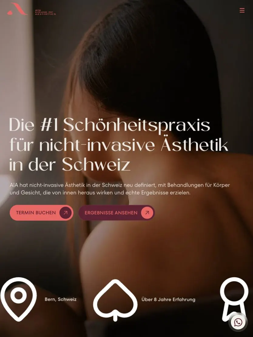 AïA website, tablet screenshot