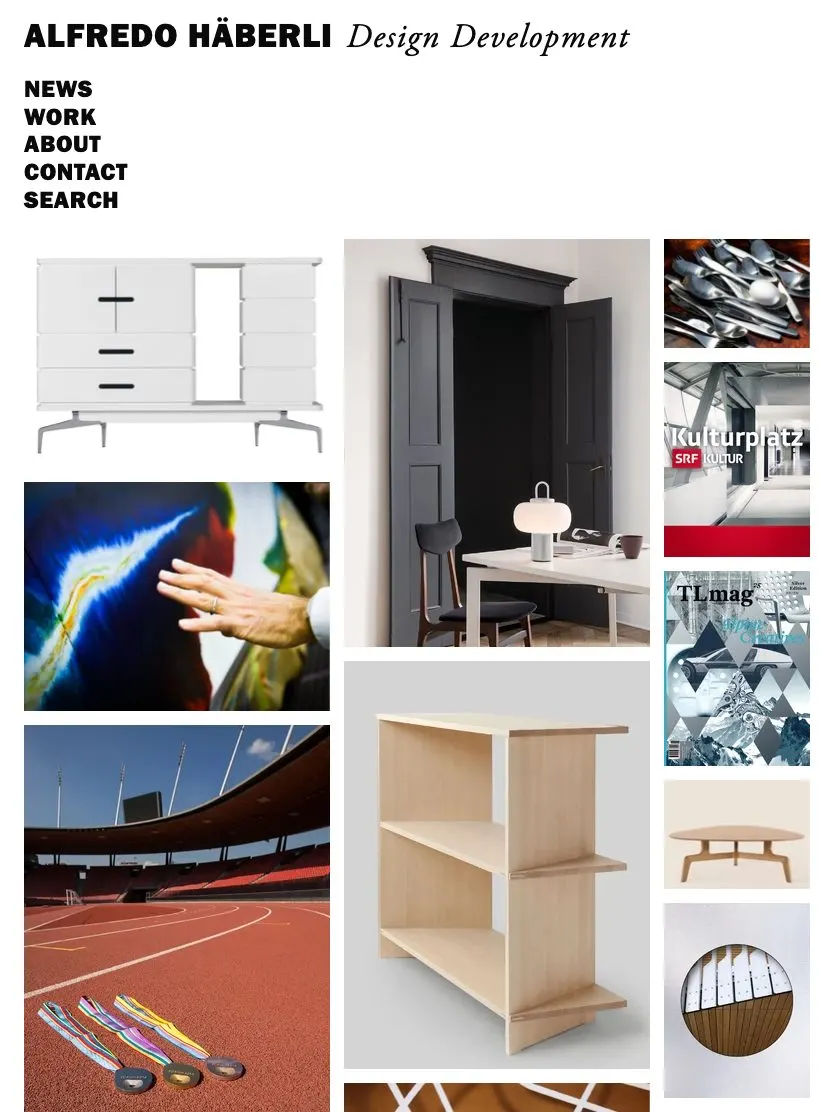 Alfredo Häberli website, tablet screenshot