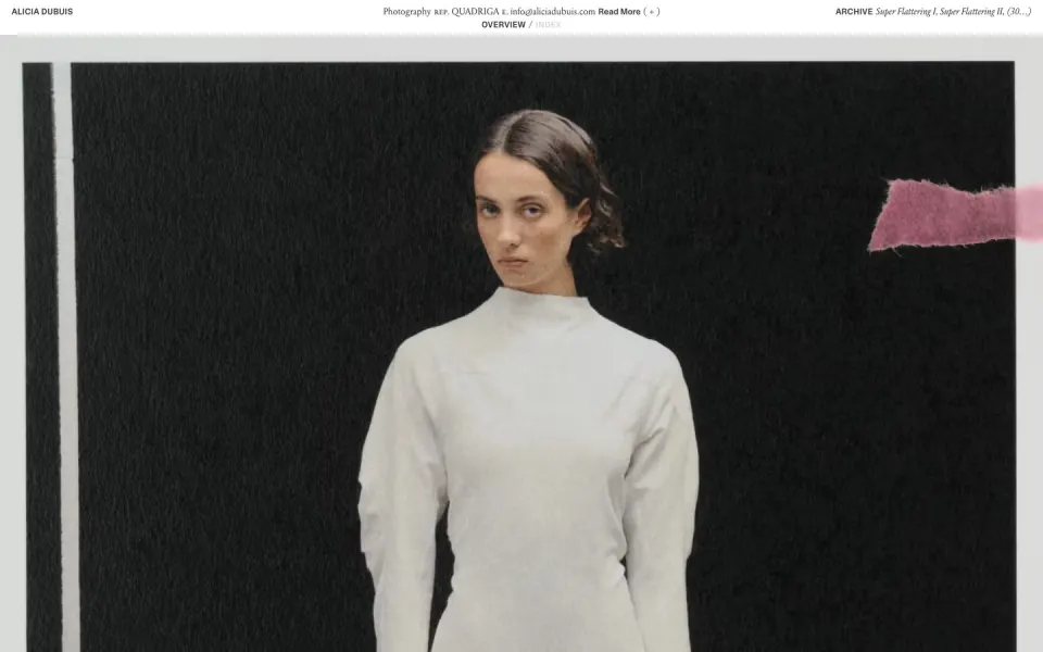 Alicia Dubuis website, desktop homepage
