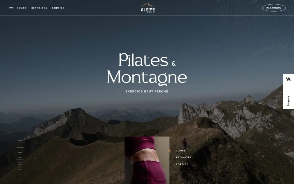 AlpineCore website, desktop homepage