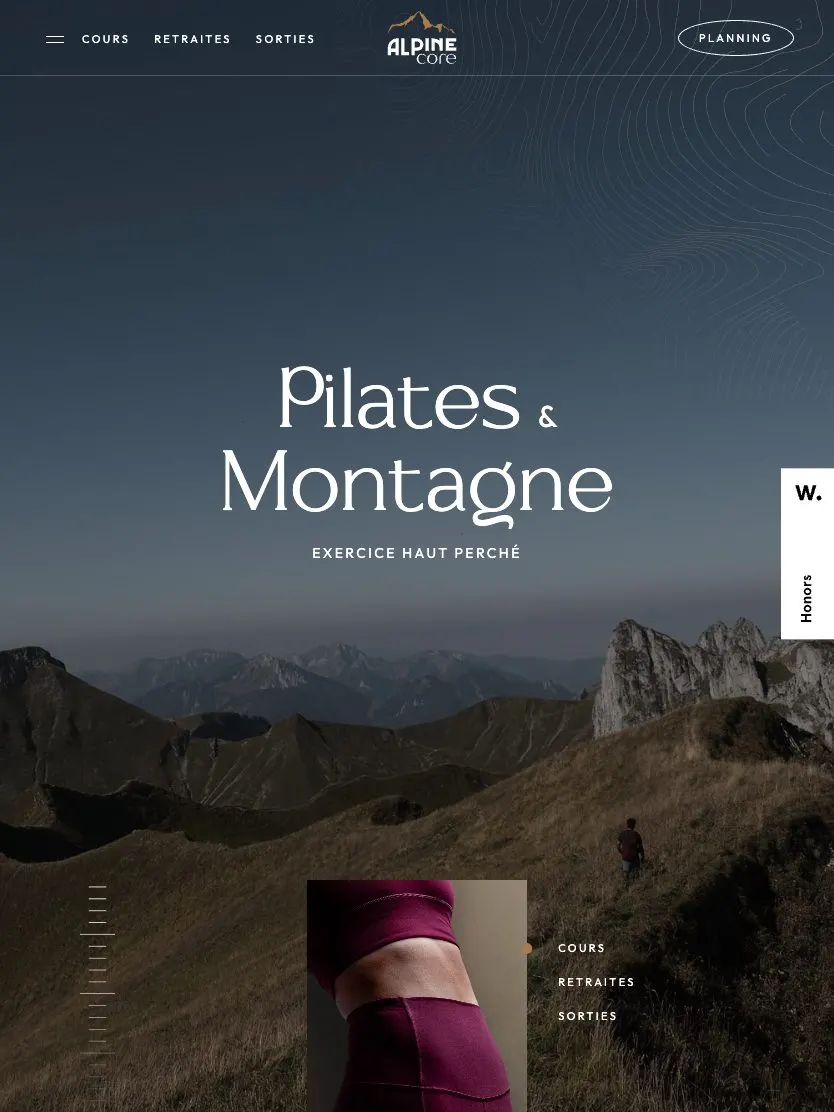 AlpineCore website, tablet screenshot