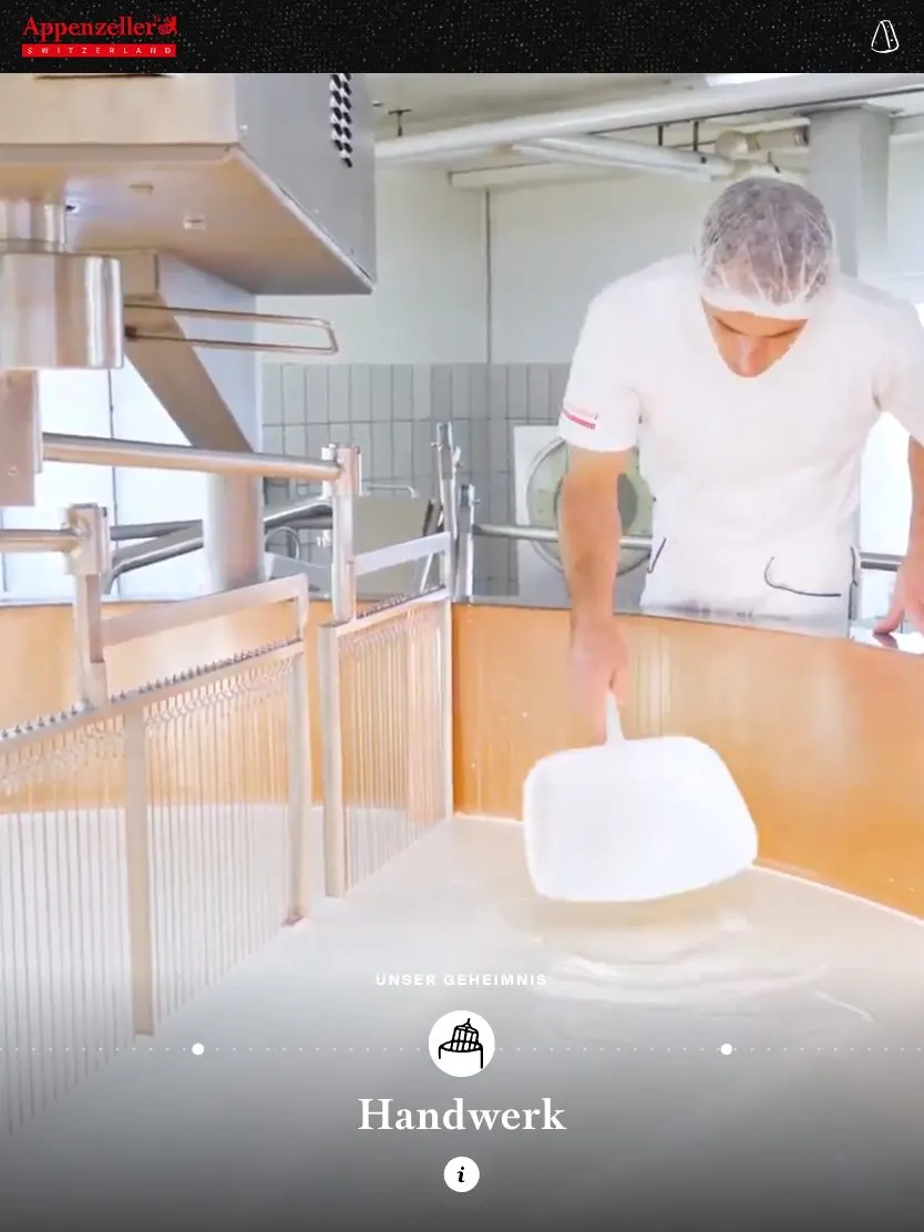 Appenzeller Käse website, tablet screenshot