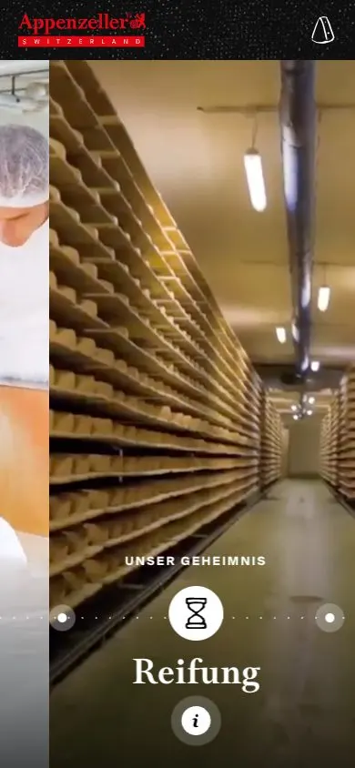 Appenzeller Käse website, mobile screenshot