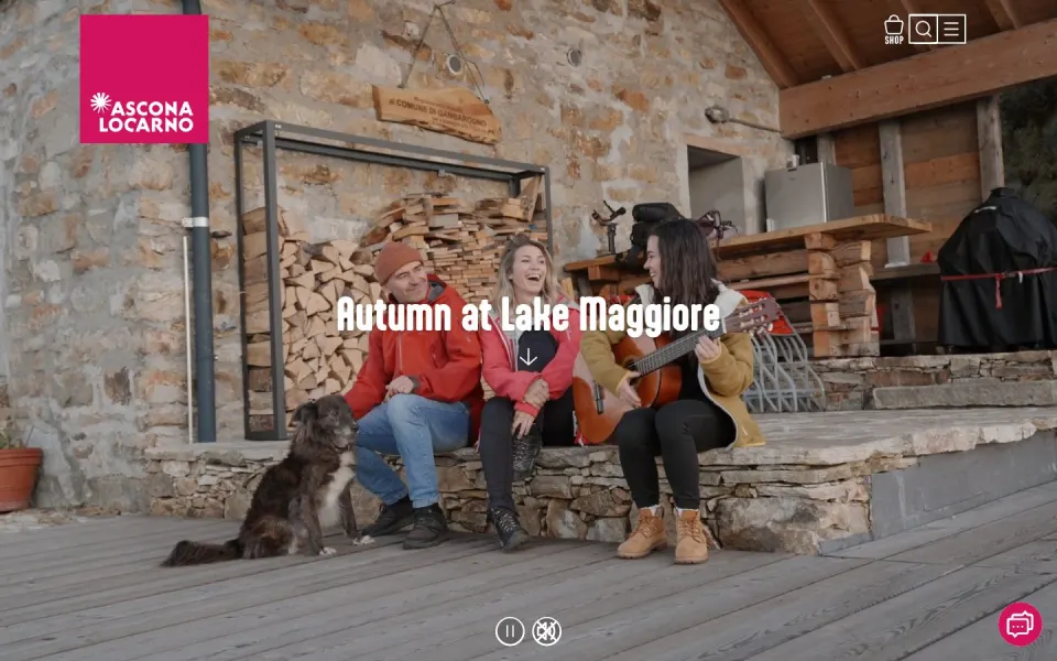 Ascona-Locarno website, desktop homepage