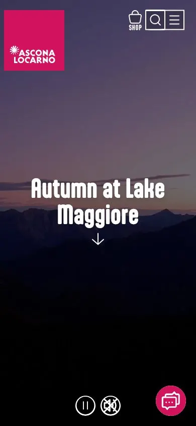 Ascona-Locarno website, mobile screenshot