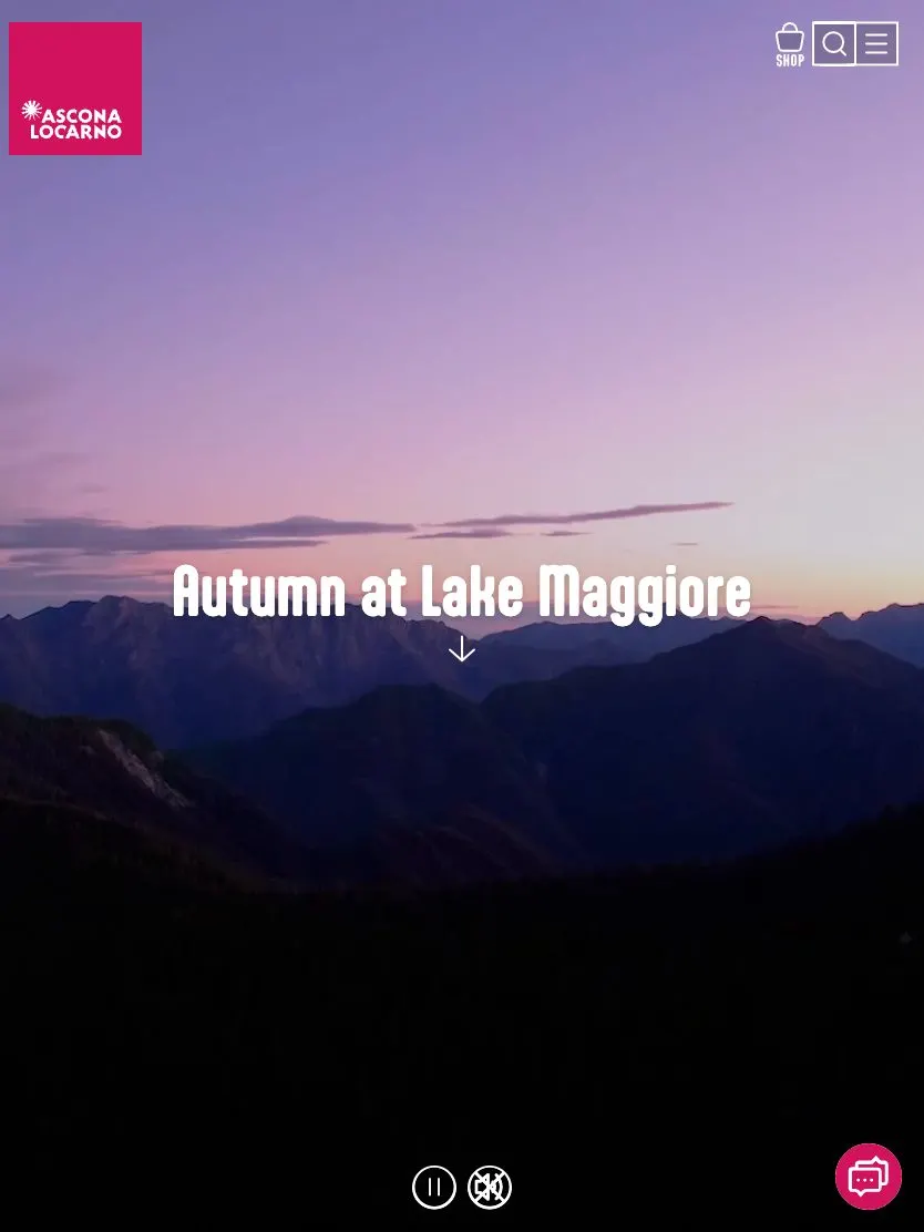 Ascona-Locarno website, tablet screenshot