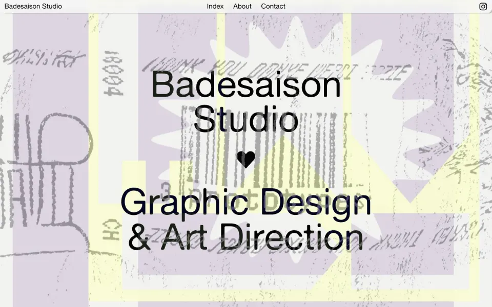 Badesaison Studio website, desktop homepage