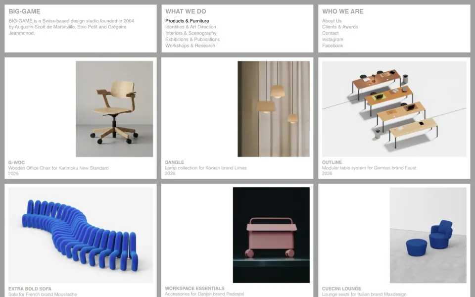 BIG-GAME website, desktop screenshot