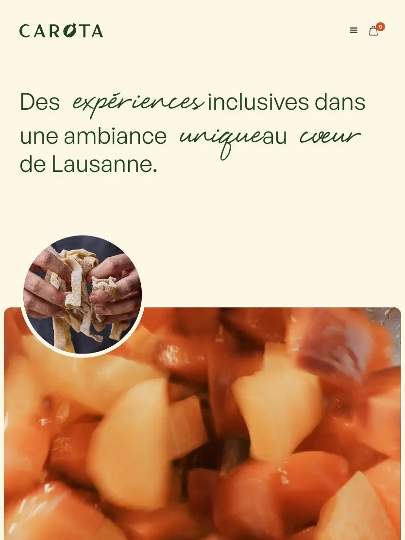 Carota website, tablet screenshot