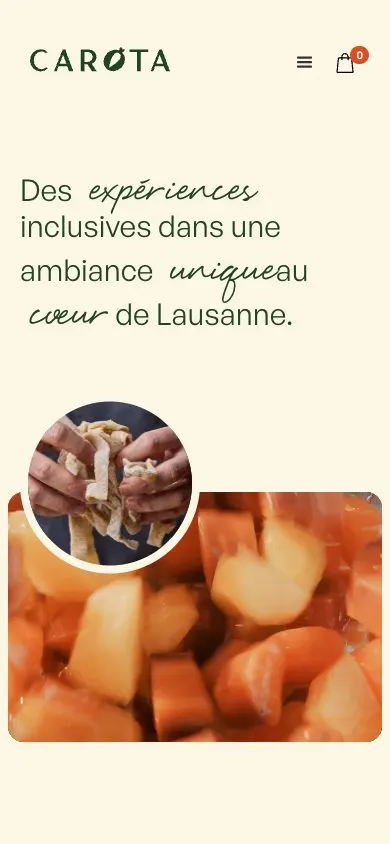 Carota website, mobile screenshot
