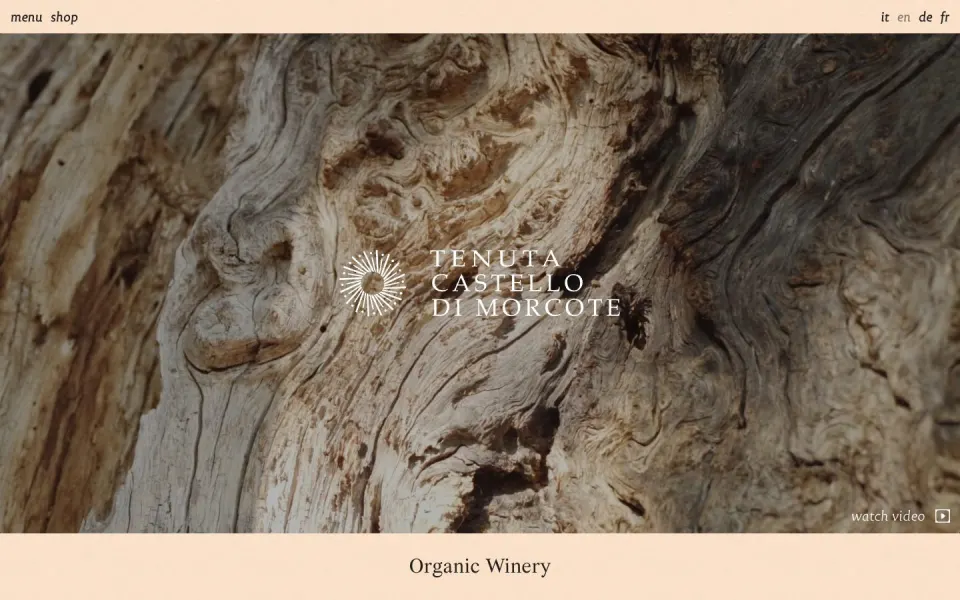 Castello di Morcote website, desktop homepage