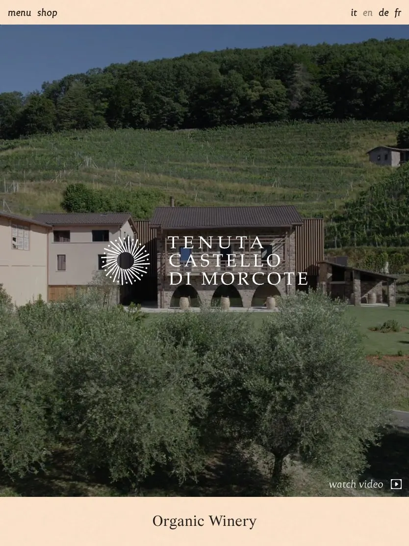 Castello di Morcote website, tablet screenshot
