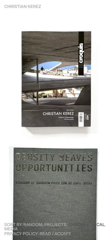 Christian Kerez website, mobile screenshot