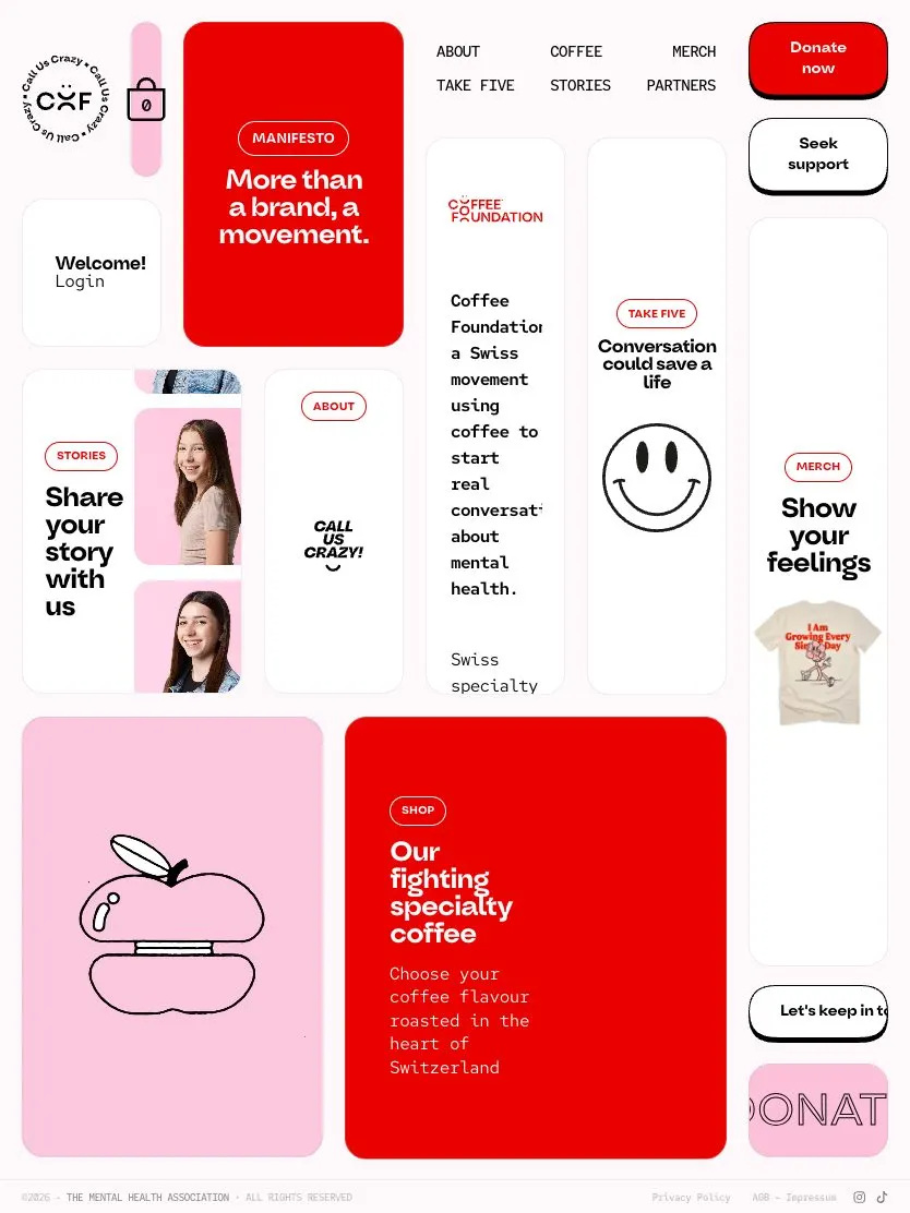 Coffee Foundation website, tablet screenshot