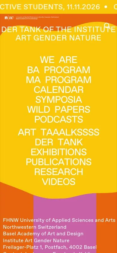 Der Tank website, mobile screenshot