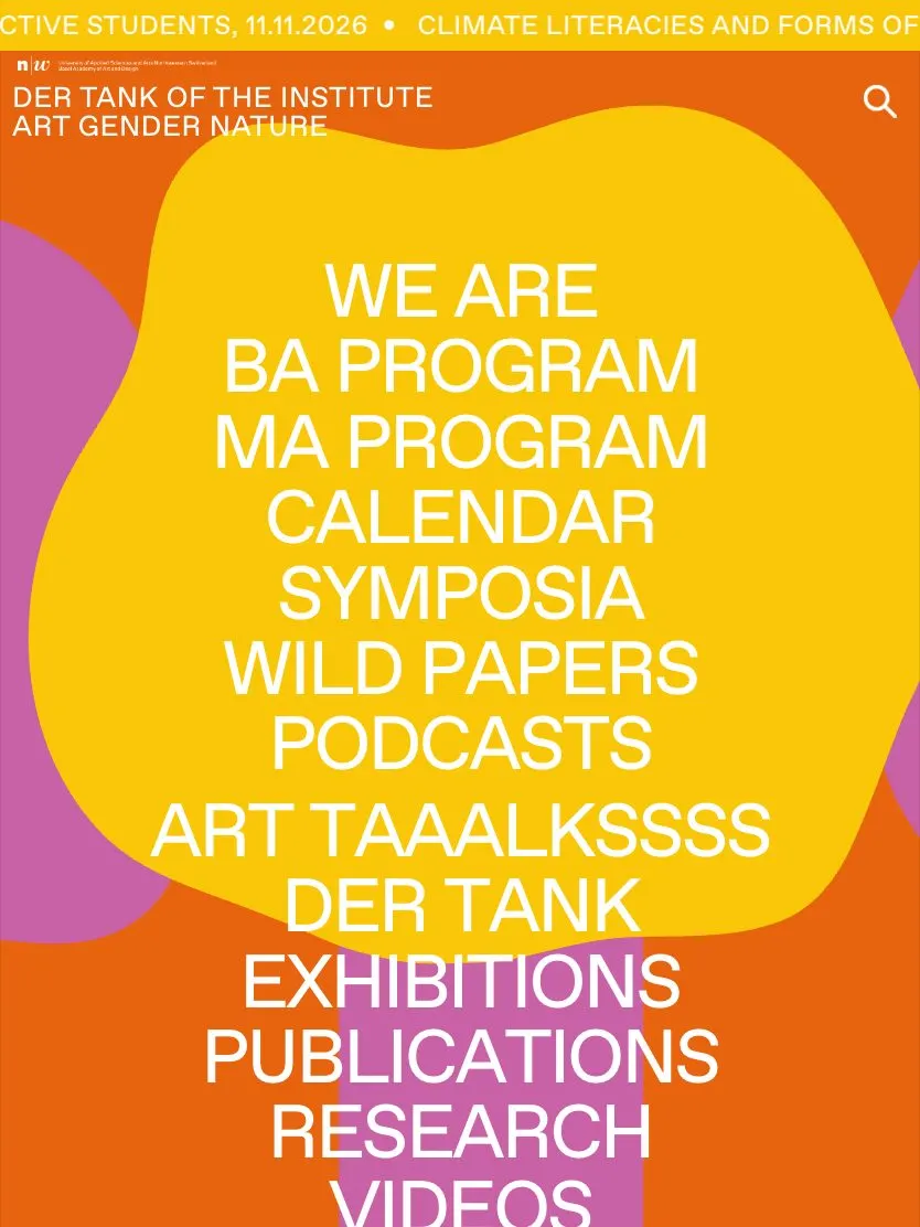 Der Tank website, tablet screenshot