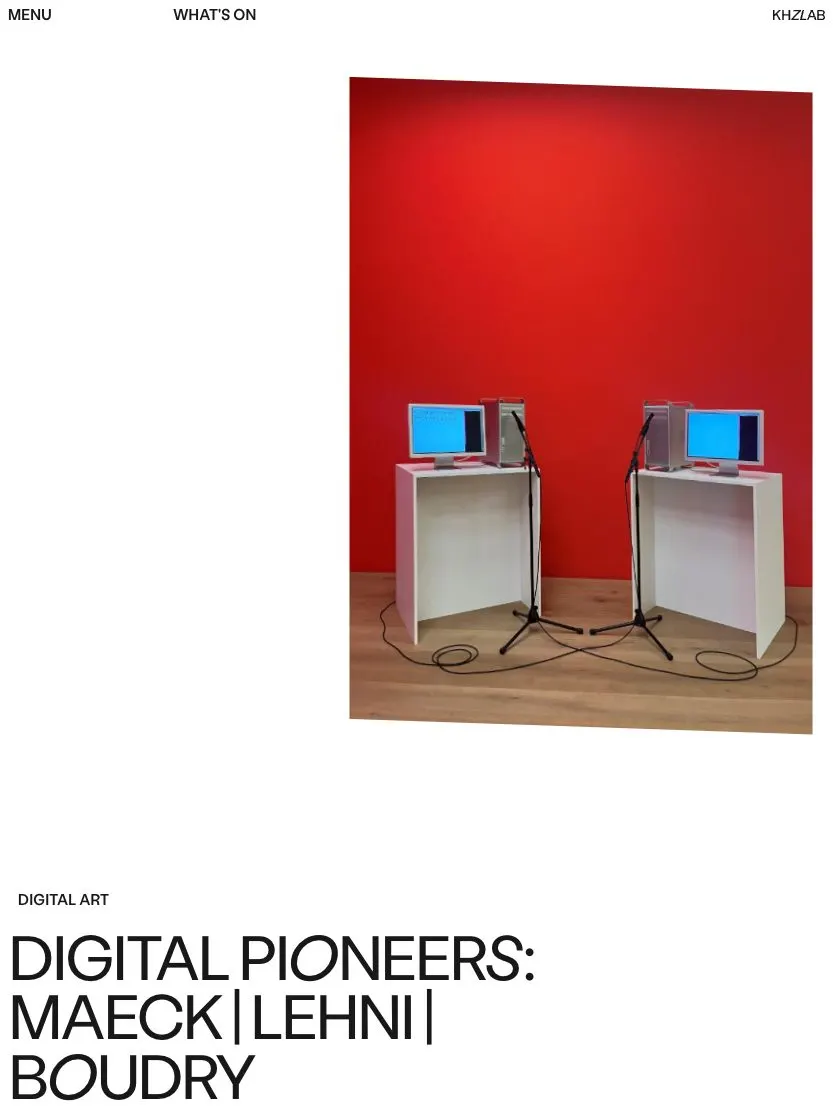 Digilab Kunsthaus Zürich website, tablet screenshot