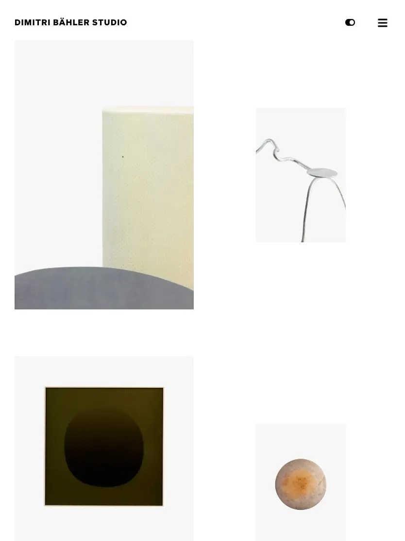 Dimitri Bähler website, tablet screenshot