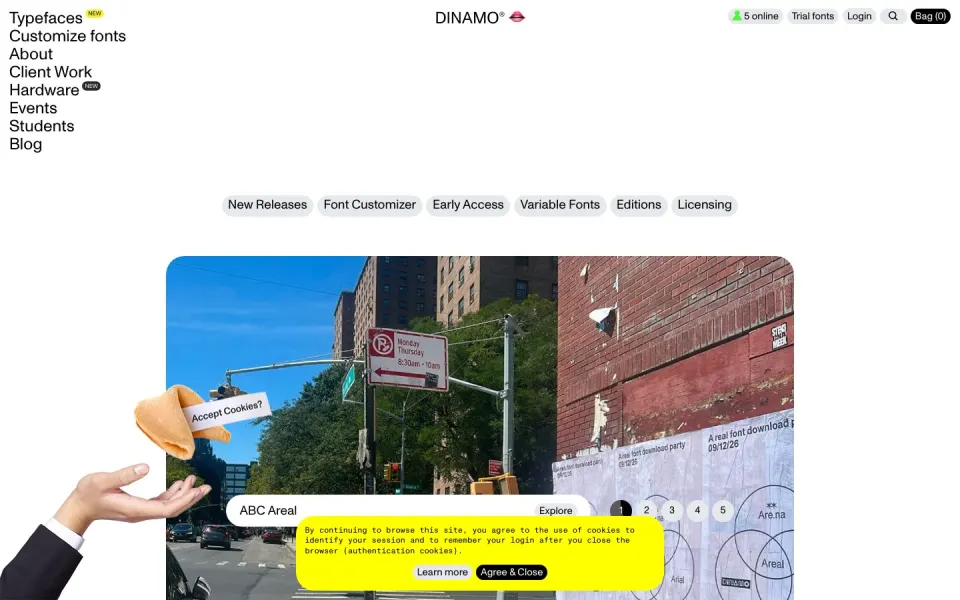 Dinamo website, desktop homepage
