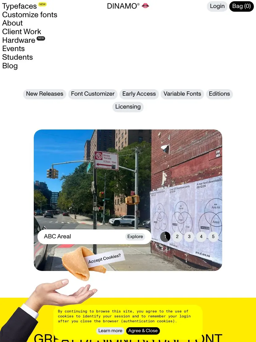 Dinamo website, tablet screenshot
