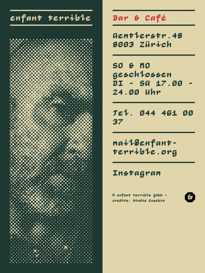 enfant terrible website, tablet screenshot