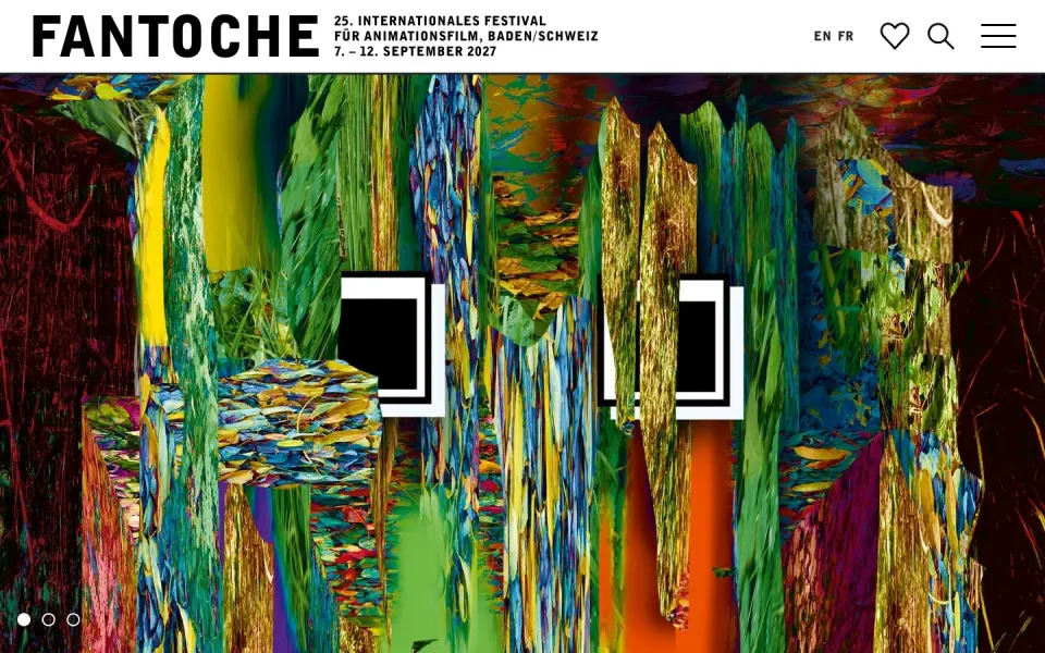 Fantoche website, desktop homepage