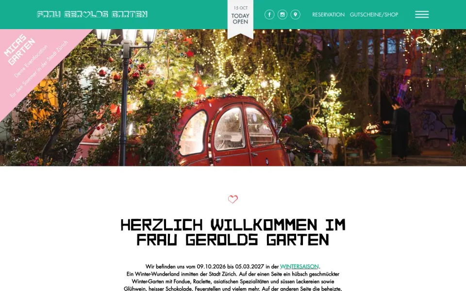 Frau Gerolds Garten website, desktop screenshot