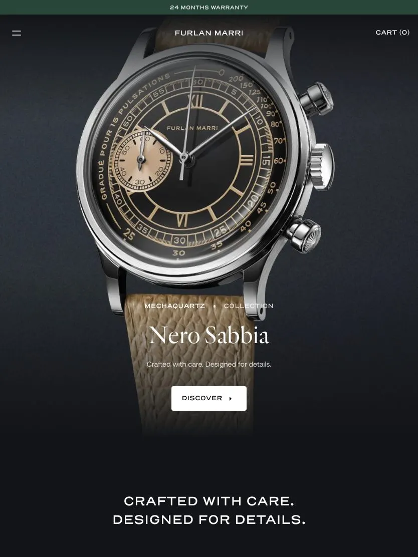 Furlan Marri website, tablet screenshot