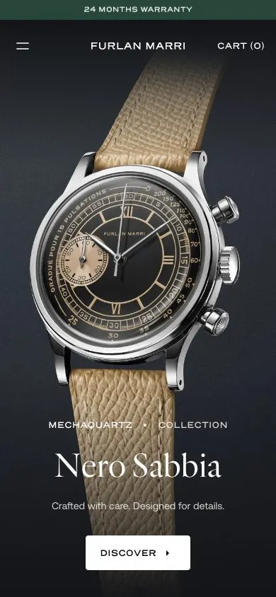Furlan Marri website, mobile screenshot