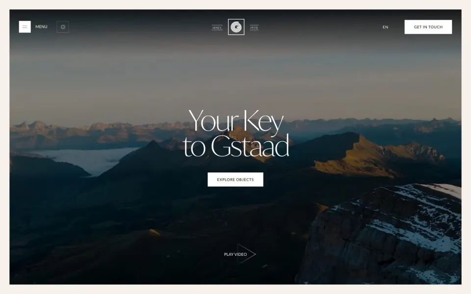 Gerax website, desktop homepage