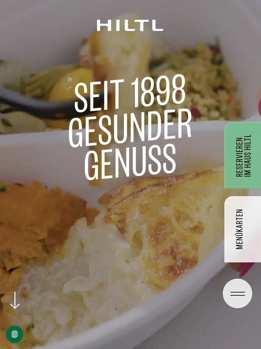 Hiltl website, tablet screenshot