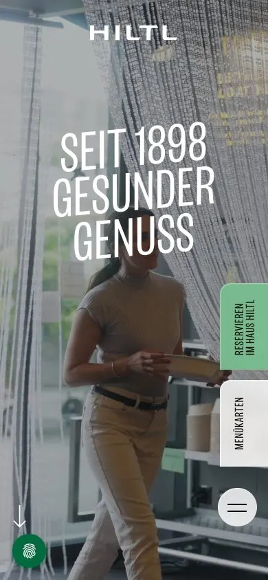 Hiltl website, mobile screenshot