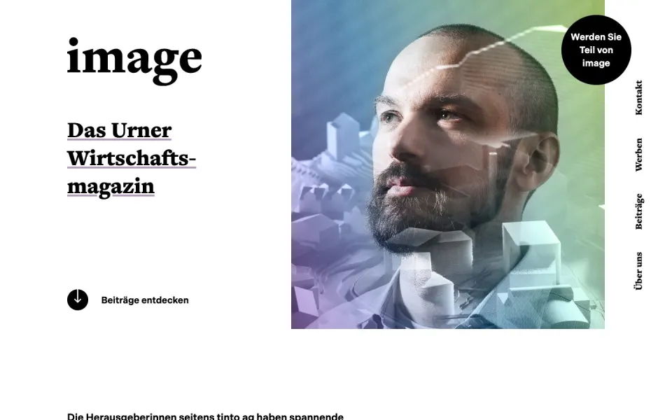image website, desktop homepage