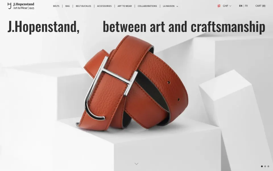 J.Hopenstand website, desktop homepage
