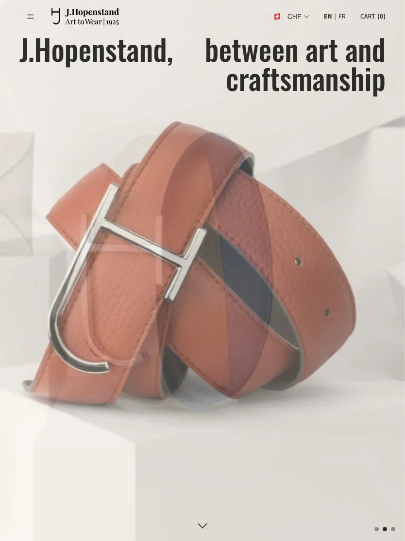 J.Hopenstand website, tablet screenshot
