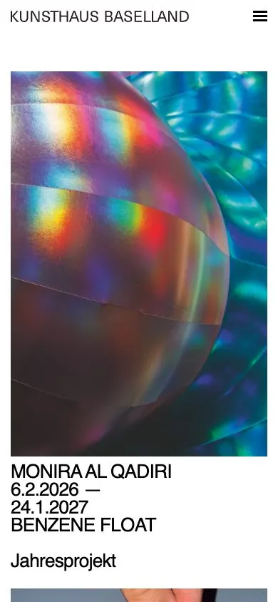 Kunsthaus Baselland website, mobile screenshot