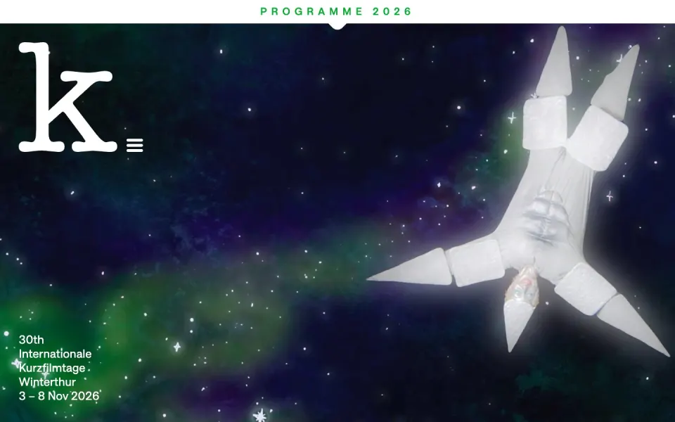 Kurzfilmtage Winterthur website, desktop homepage