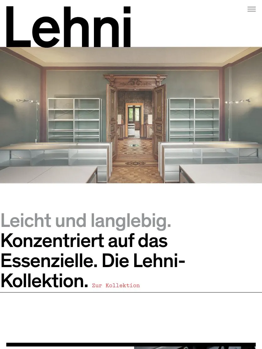 Lehni website, tablet screenshot