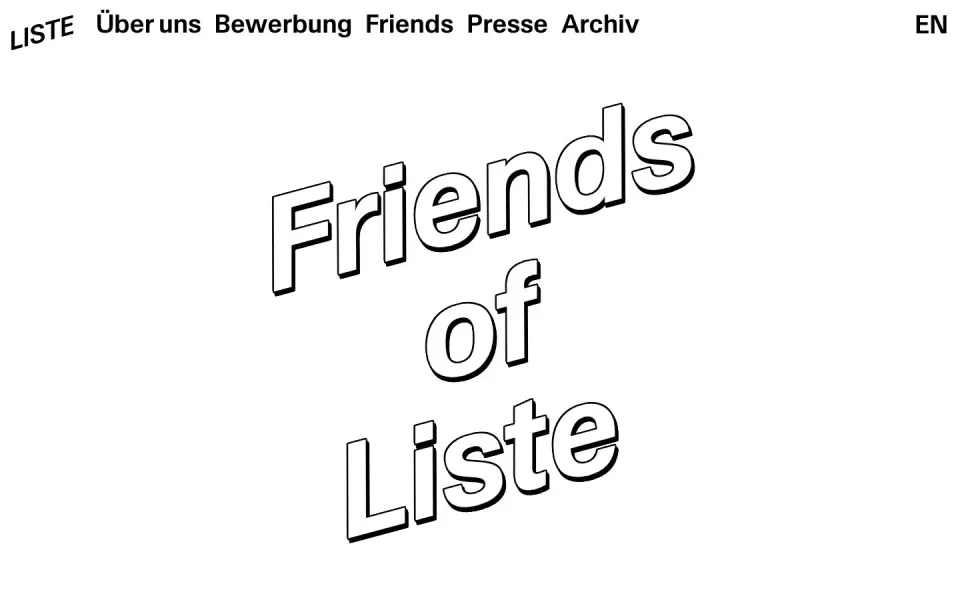 Liste Art Fair Basel website, desktop homepage
