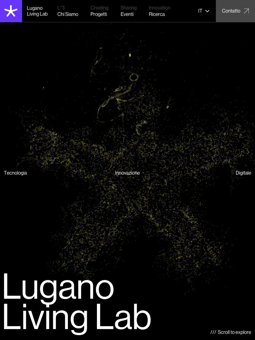 Lugano Living Lab website, tablet screenshot
