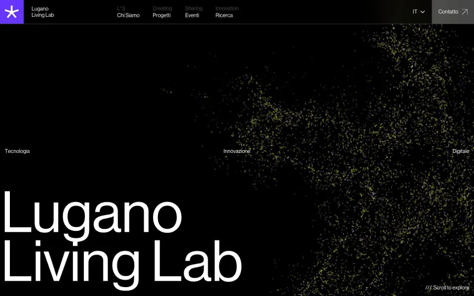 Lugano Living Lab website, desktop homepage
