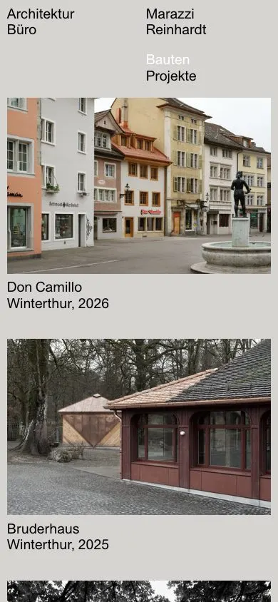 Marazzi Reinhardt website, mobile screenshot