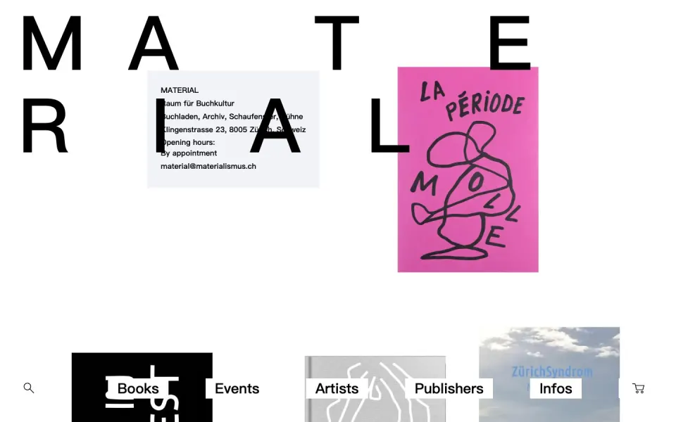 MATERIAL website, desktop screenshot