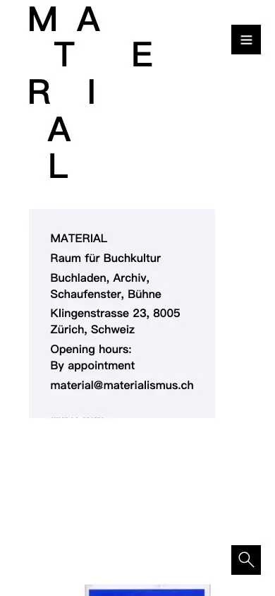 MATERIAL website, mobile screenshot