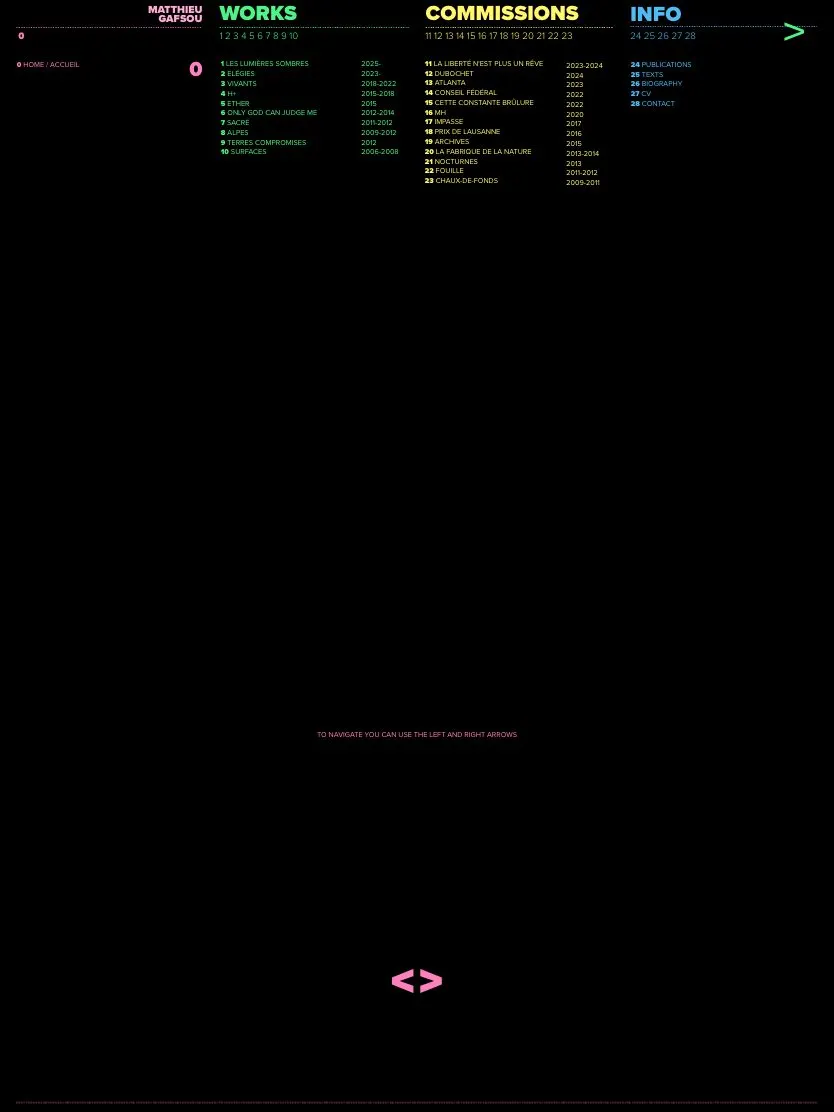 Matthieu Gafsou website, tablet screenshot