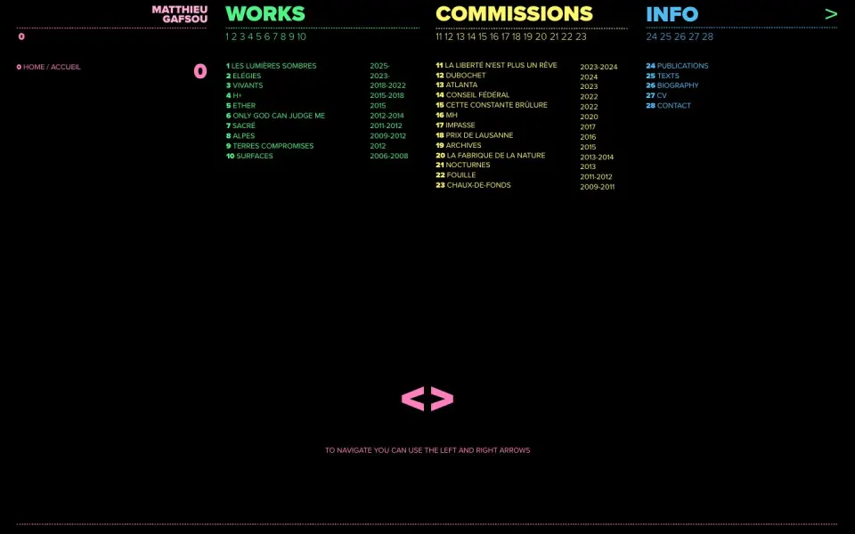 Matthieu Gafsou website, desktop screenshot