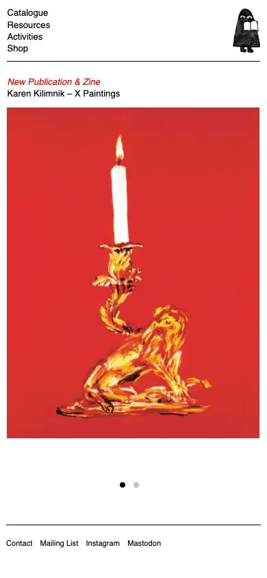 Nieves website, mobile screenshot